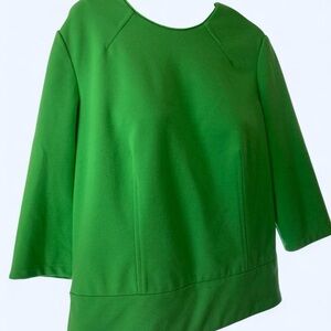 Liz Claiborne Bright Green Petite Top with zipper back M
